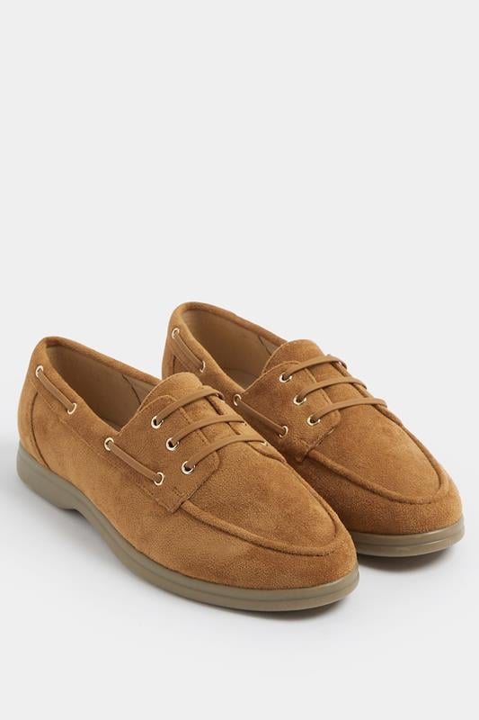  Yours Brown Faux Suede Loafers In Extra Wide EEE Fit