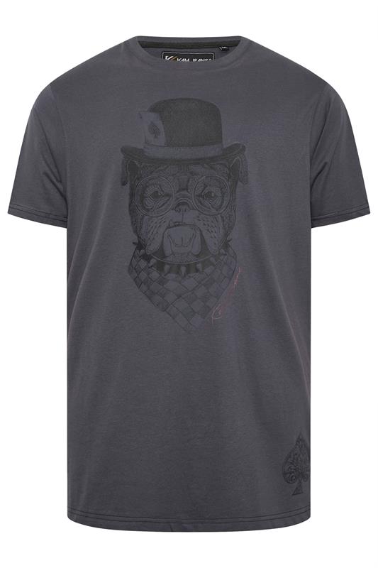 KAM Big & Tall Night Black Bulldog Graphic Print T-Shirt | BadRhino 2