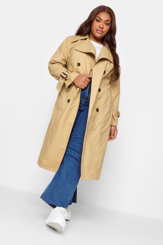 YOURS Plus Size Beige Brown Trench Coat | Yours Clothing 3