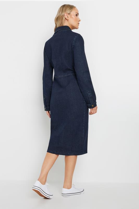 LTS Tall Navy Blue Denim Zip Through Dress | Long Tall Sally 4