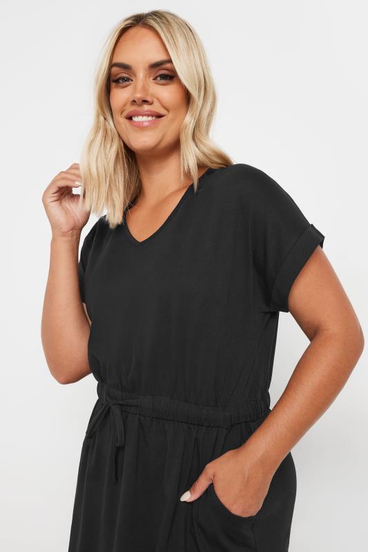 Plus Size Black Cotton T-Shirt Dress | Yours Clothing  4