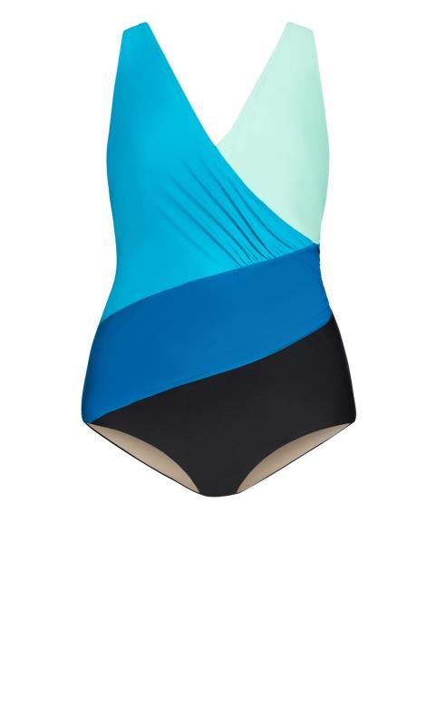 Evans Light Blue Colourblock Swimsuit 5