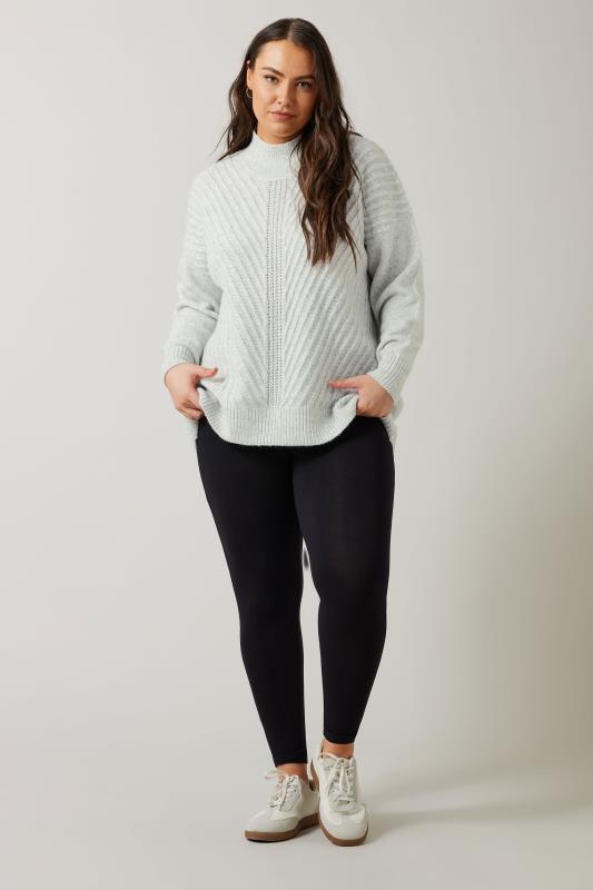 EVANS Plus Size Light Grey Knitted Jumper | Evans  3