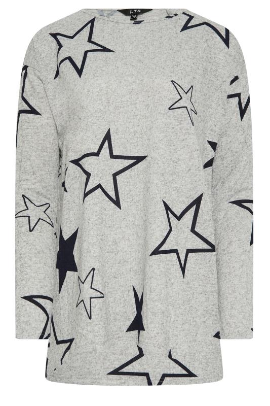 LTS Tall Grey Star Print Drop Shoulder Jumper | Long Tall Sally 5