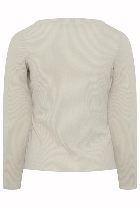 LIMITED COLLECTION Plus Size Beige Ribbed Button Cardigan | Yours Clothing 6