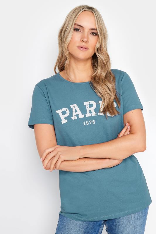 Tall  LTS Tall Blue 'Paris' Print Graphic T-shirt