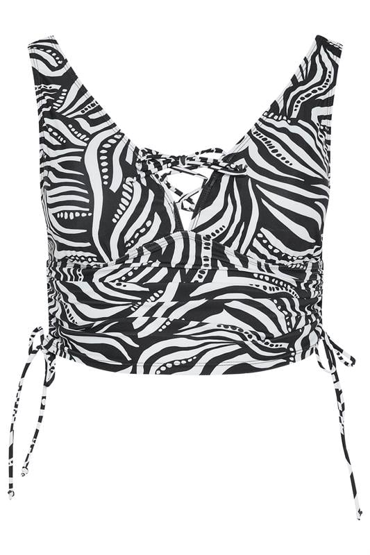 YOURS Plus Size Black & White Geometric Print Tankini Top | Yours Clothing 9