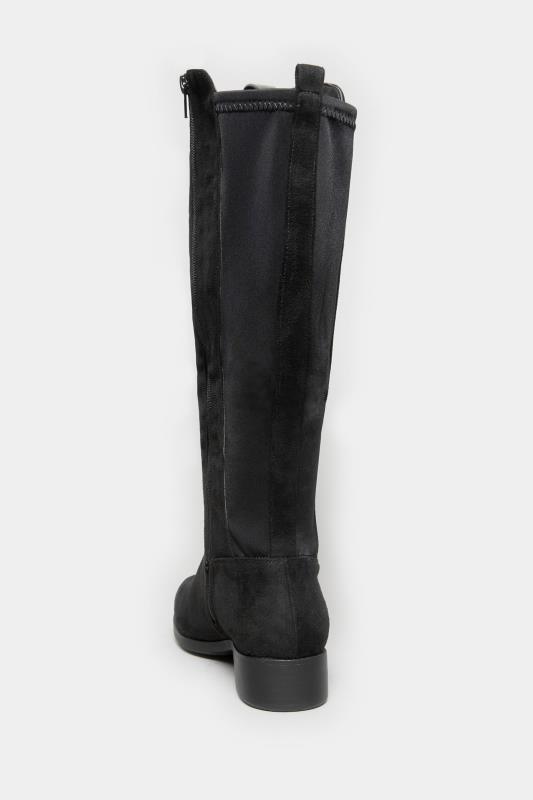 Black Stretch Knee High Boots In Wide E Fit & Extra Wide EEE Fit | Yours Clothing 4