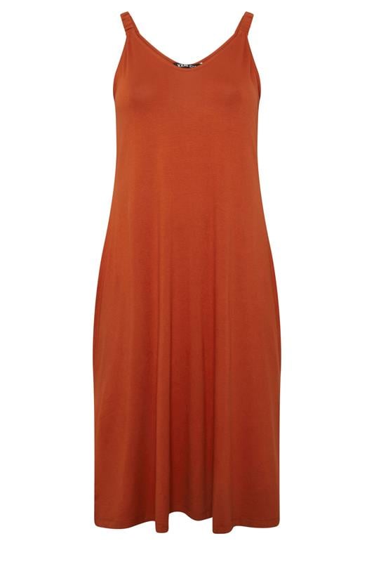 YOURS Plus Size Burnt Orange Midi Dress | Yours Clothing 5
