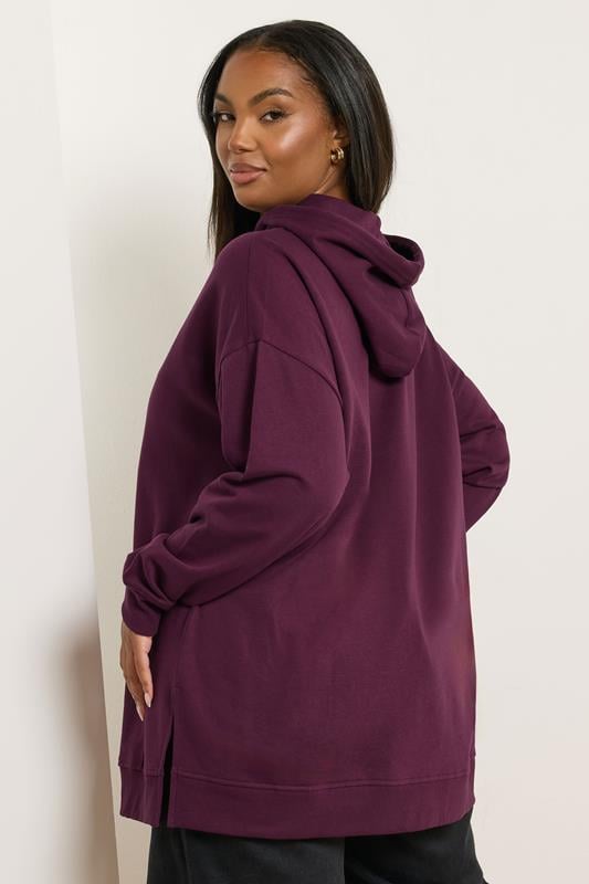 YOURS Plus Size Burgundy Red Hoodie | Yours Clothing 2