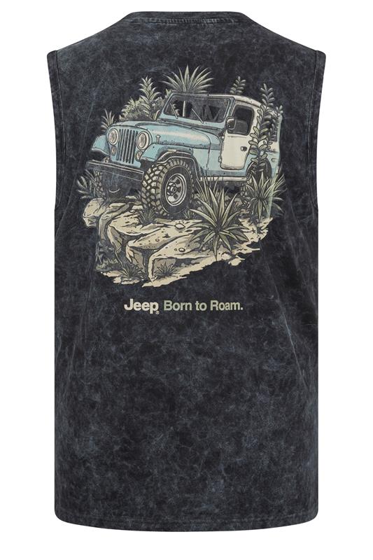 BadRhino Big & Tall Black Extra Long Acid Wash 'Jeep' Graphic Vest | BadRhino 7