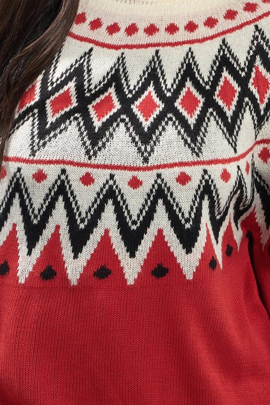 YOURS Plus Size Red Fairisle Knitted Jumper | Yours Clothing 6