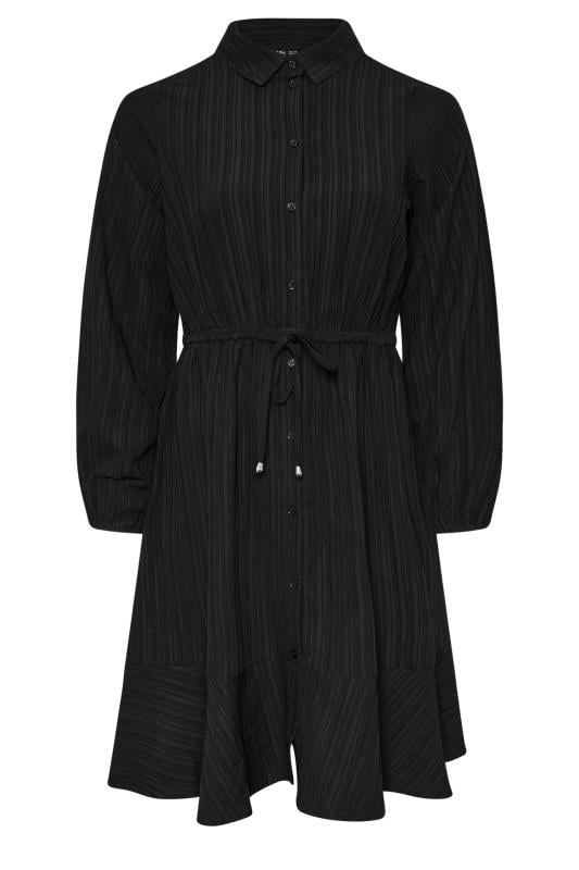 YOURS Plus Size Black Textured Stripe Shirt Dress | Yours Clothing 5