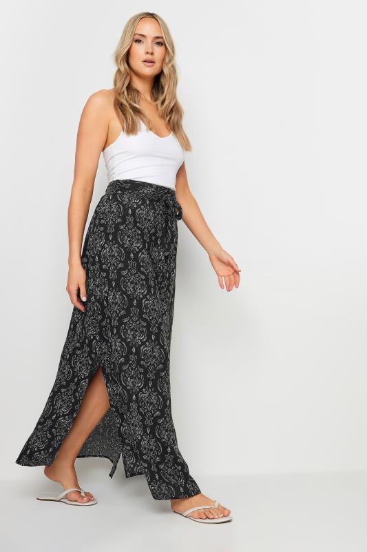 Tall  LTS Tall Black Aztec Print Maxi Skirt