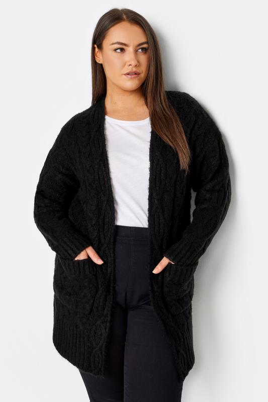 Cable Knit Black Cardigan 1