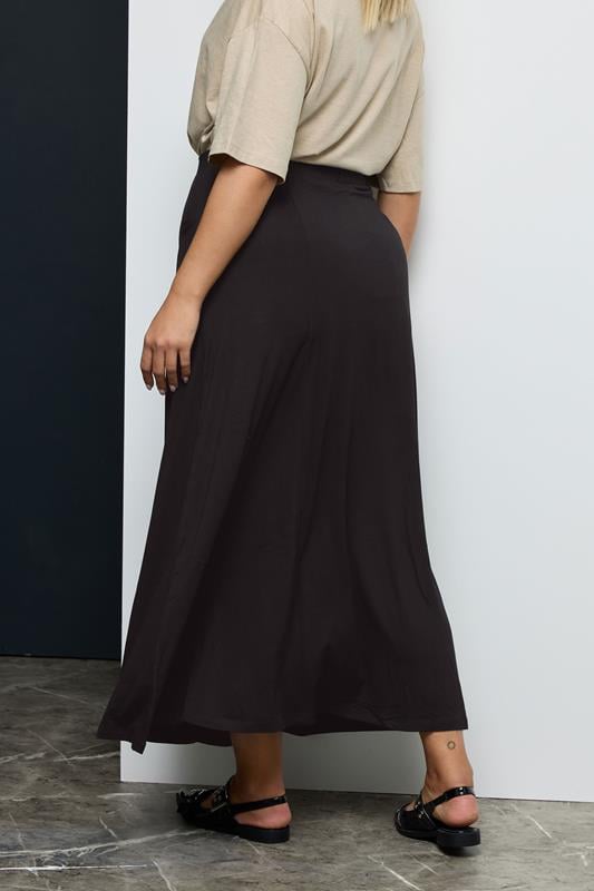 Black Maxi Jersey Strtech Skirt With Pockets, Plus size 16 to 36 3