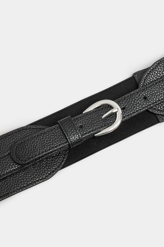 Black Wide Stretch Belt | Yours Clothing 3