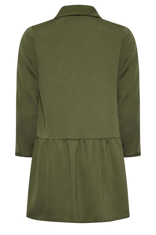 M&Co Khaki Green Frill Hem Shirt | M&Co 7