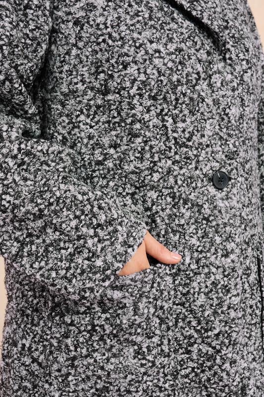 EVANS Plus Size Grey Boucle Formal Coat | Evans 4