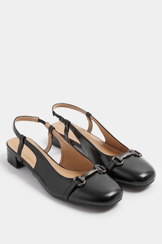  LTS Black Snaffle Slingback Heel In Standard Fit