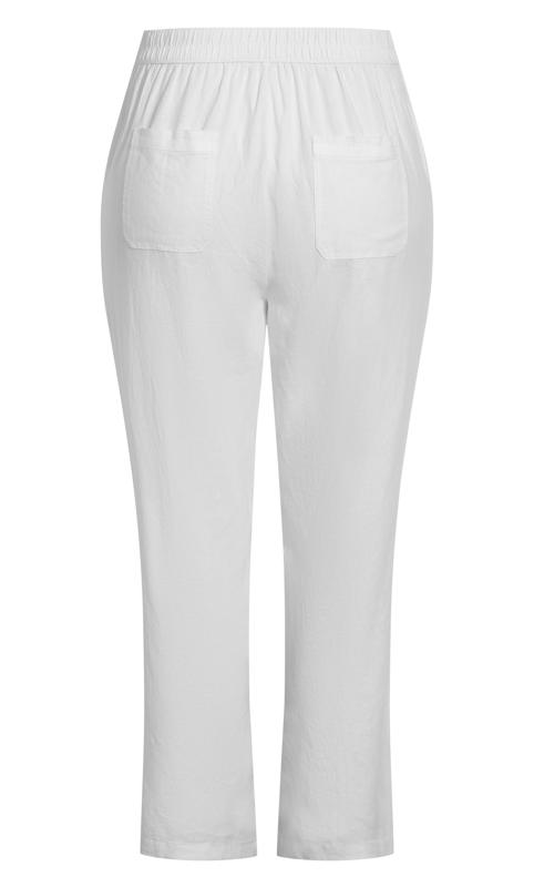 Evans White Relaxed Linen Blend Trousers 4