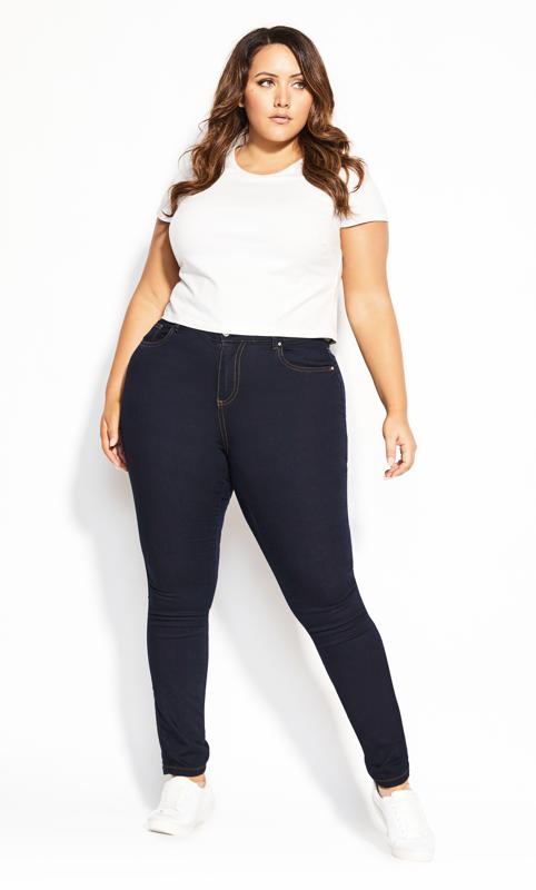 EVANS Plus Size Fit Blue Denim Skinny Jeans | Evans 3