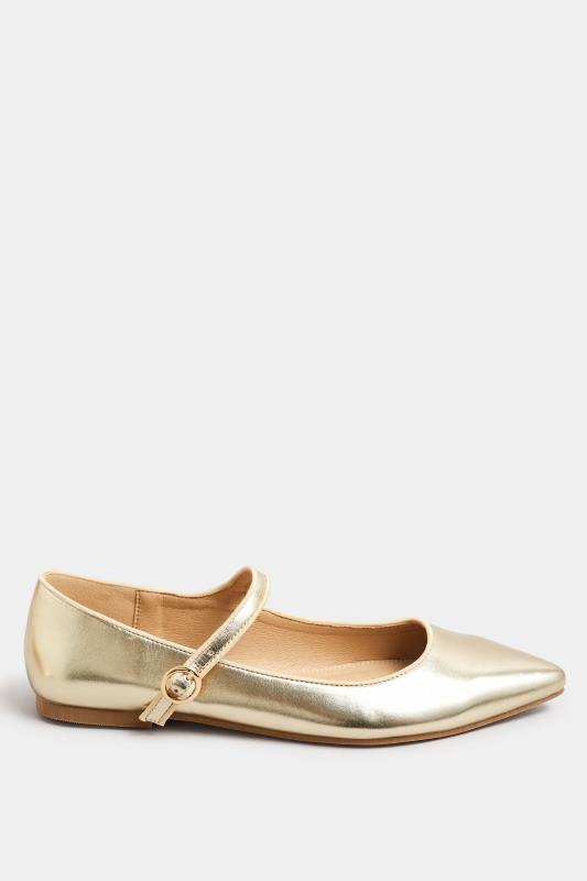 LTS Gold Mary Jane Point Flats In Standard Fit | Long Tall Sally 4