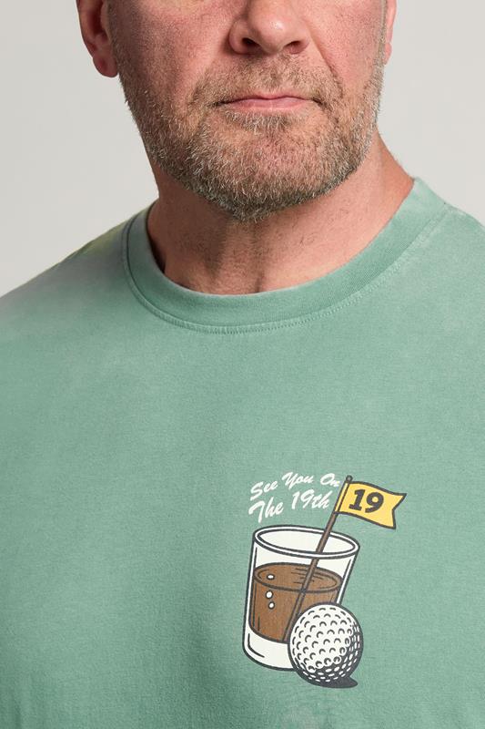BadRhino Big & Tall Green Extra Long Pigment Dye Golf Graphic T-Shirt | BadRhino 4