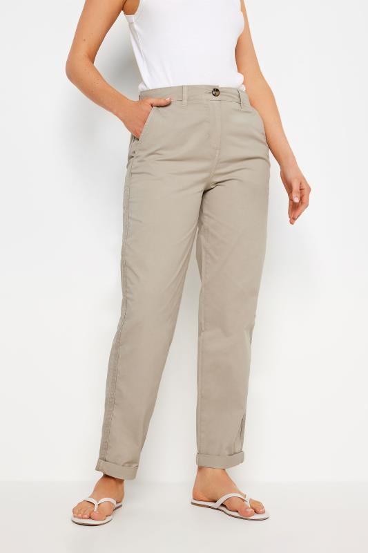 LTS Tall Women's Stone Brown Straight Leg Chino Trousers | Long Tall Sally 2