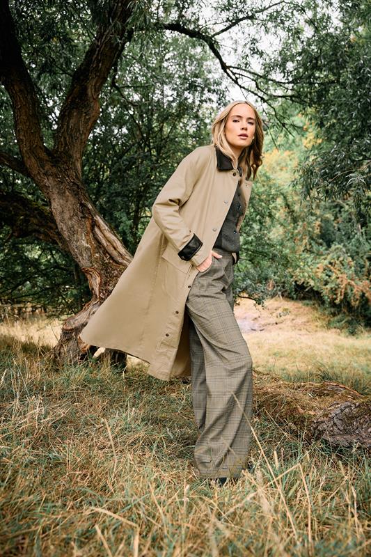 LTS Tall Stone Brown Cotton Longline Car Coat | Long Tall Sally 1