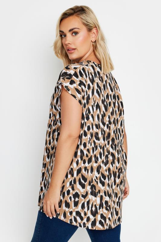 YOURS Plus Size Natural Brown Leopard Print Top | Yours Clothing  4