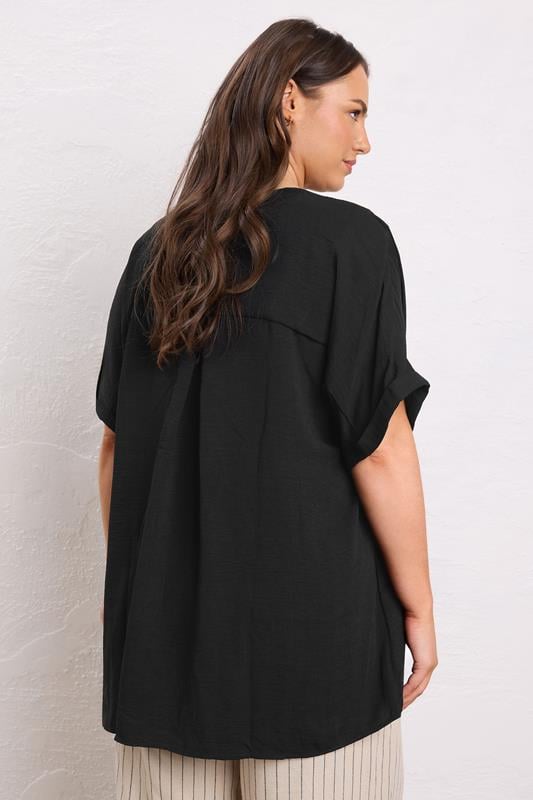 EVANS Plus Size Black Overhead Utility Shirt | Evans 3