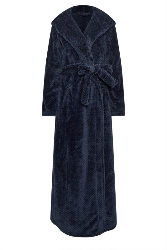 LTS Tall Navy Blue Waffle Maxi Dressing Gown | Long Tall Sally 5