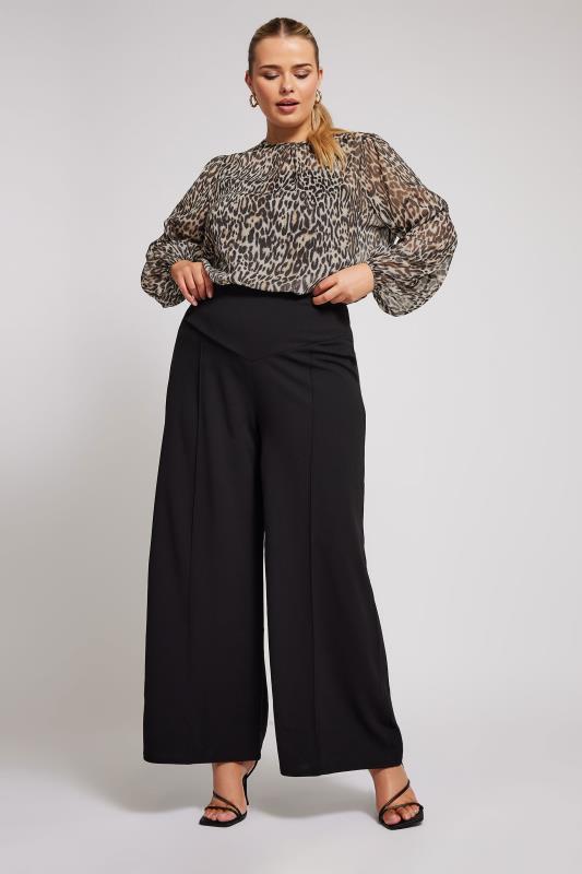 YOURS LONDON Plus Size Natural Brown Leopard Print Metallic Chiffon Blouse | Yours Clothing  3