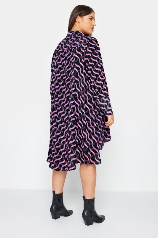 Evans Black & Purple Swirl Print Shirt Dress 3