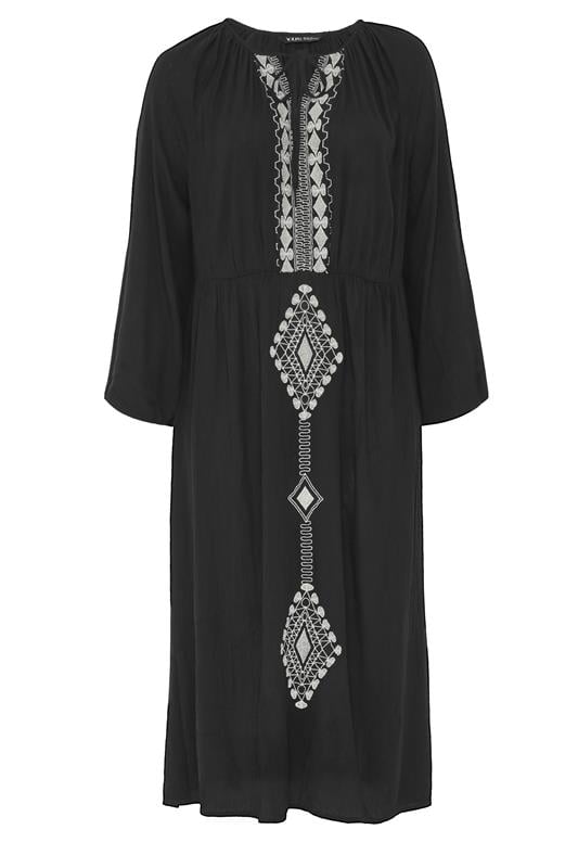  Yours Niimee Black Crinkle Kaftan Maxi Dress