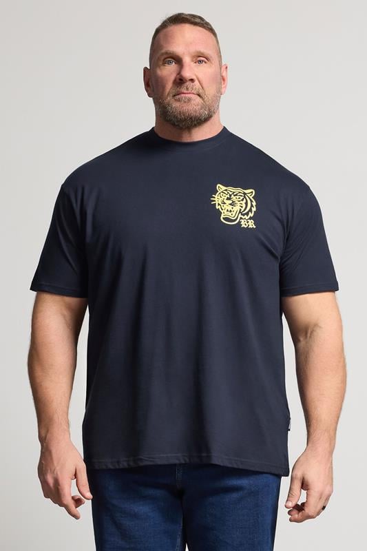 BadRhino Big & Tall Navy Blue Tiger Graphic T-Shirt | BadRhino 2
