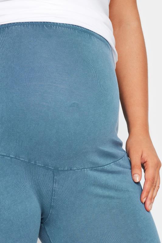 BUMP IT UP MATERNITY Plus Size Blue Acid Wash Leggings | Yours Clothing 4