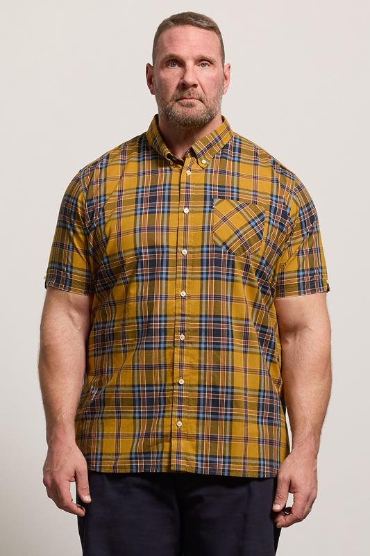  BEN SHERMAN Big & Tall Gold Classic Check Print Shirt