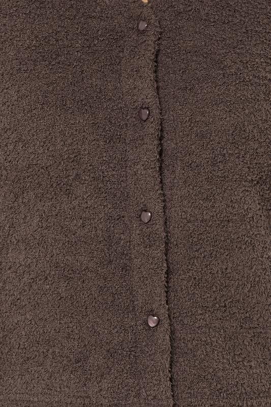 YOURS Plus Size Chocolate Brown Chenille Cardigan | Yours Clothing 5