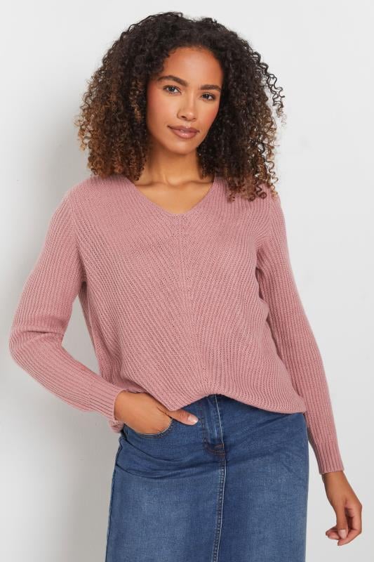 M&Co Pink V-Neck Knitted Jumper | M&Co 1