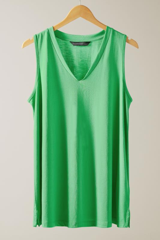 EVANS Plus Size Green Modal Rich Vest Top | Evans 5