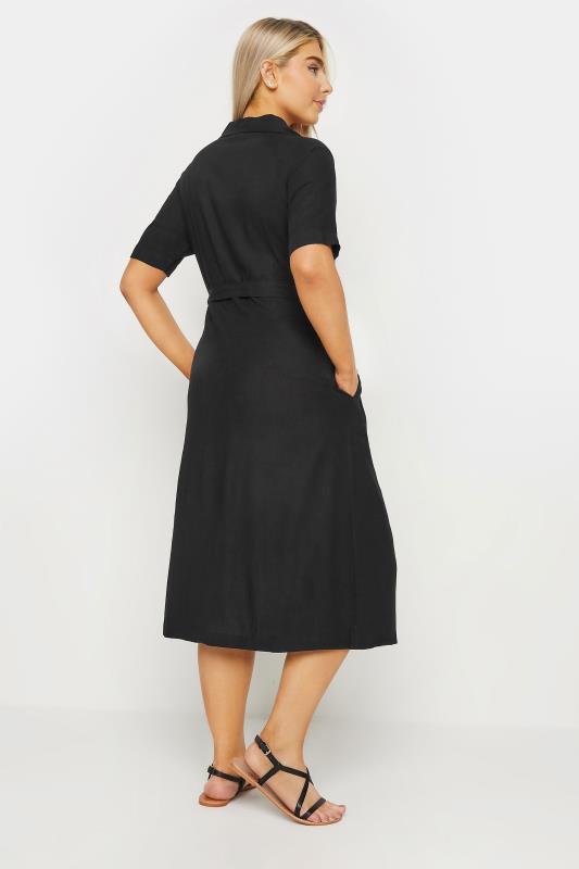 M&Co Black Linen Short Sleeve Shirt Dress | M&Co 3