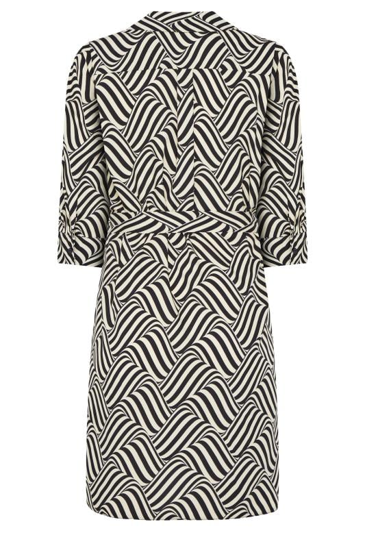M&Co Natural Brown Geometric Print Shirt Dress | M&Co 7
