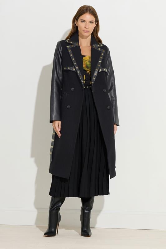 STAR Black Faux Leather Trim Coat | StarByJM 2