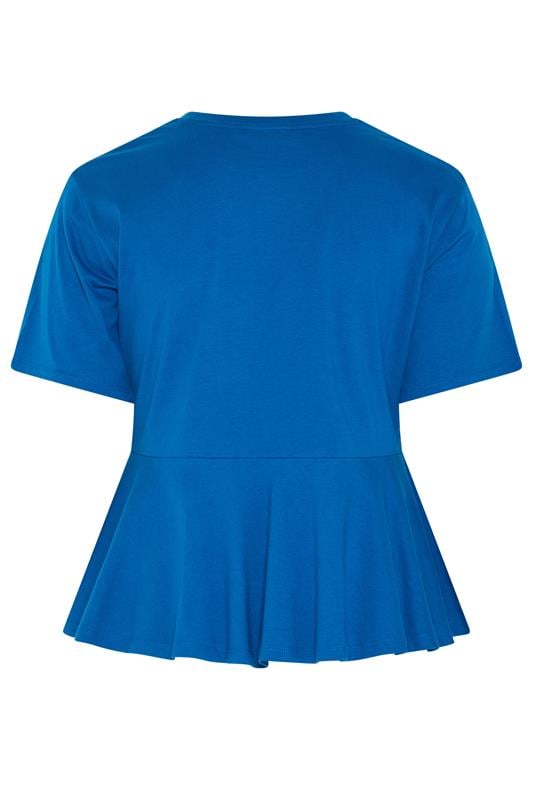 LIMITED COLLECTION Plus Size Blue New York Sporty Peplum Top 6