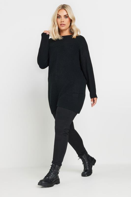 Plus Size Curve Black Essential Knitted Jumper | Yours Clothing 2