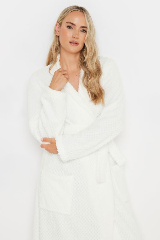 LTS Tall Ivory White Waffle Maxi Dressing Gown | Long Tall Sally 4