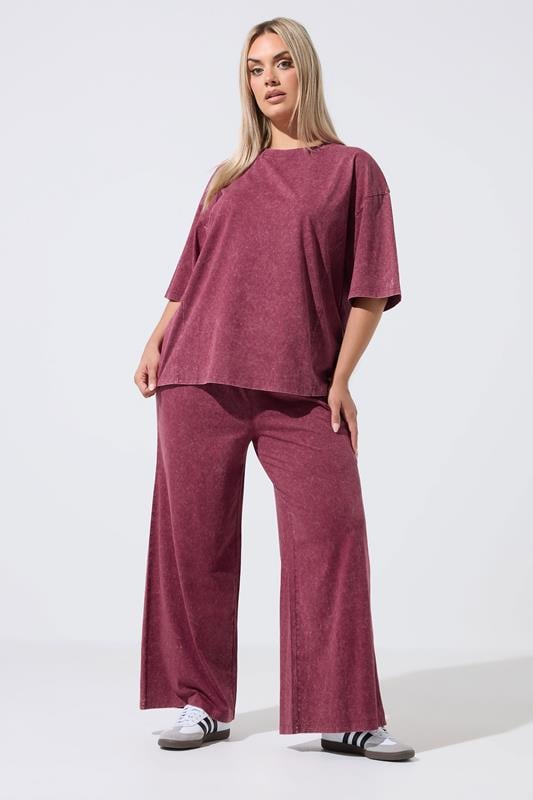  LIMITED COLLECTION Curve Red Acid wash Trousers