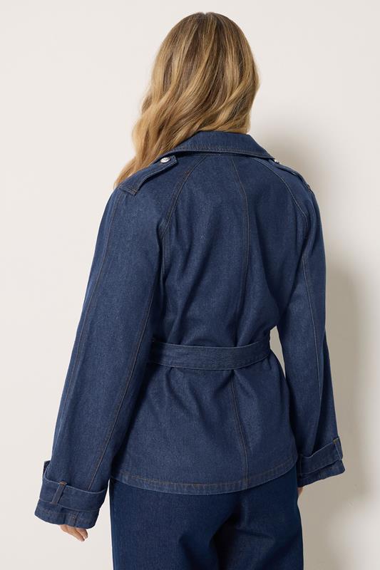 LTS Tall Women's Blue Denim Short Trench Coat | Long Tall Sally 2